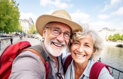 older couple taking a selfie together 