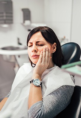 Woman with a toothache
