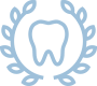Animated tooth surrounded by garland icon
