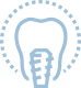 Animated dental implant with a dental crown icon