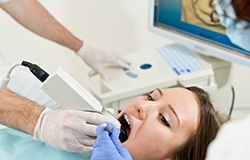 Woman receiving CEREC scans