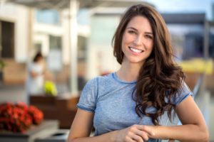 a young woman smiling