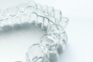 Set of Invisalign aligners from Orange Park dentist