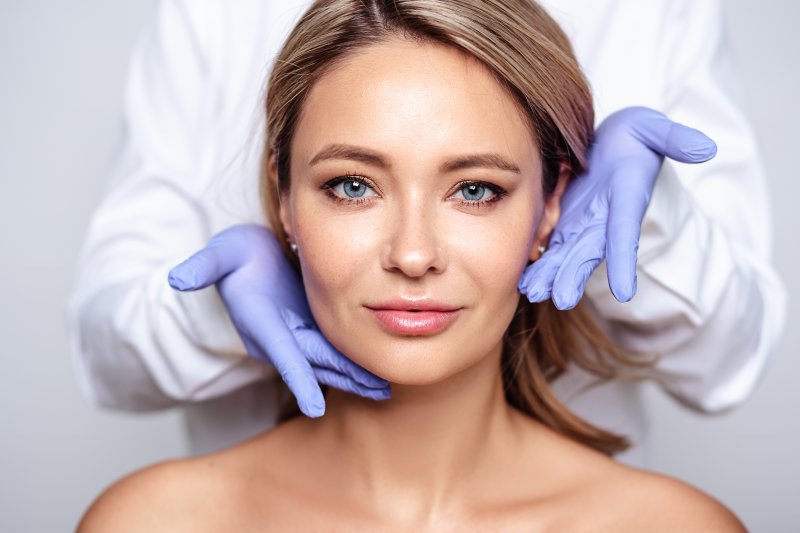 Closeup of woman smiling after BOTOX treatment