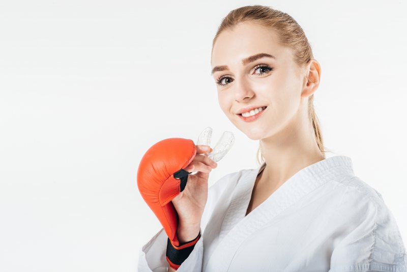 Woman with a mouthguard